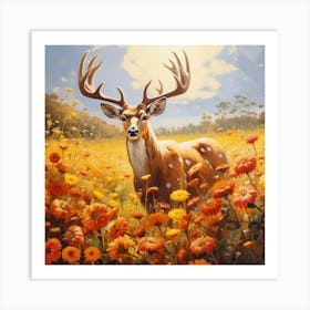 Deer In The Meadow 6 Art Print