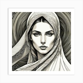 Woman With A Veil Art Print