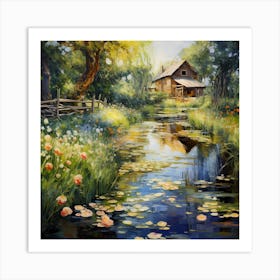 Threaded Tranquility: Monet's Soft Art Print