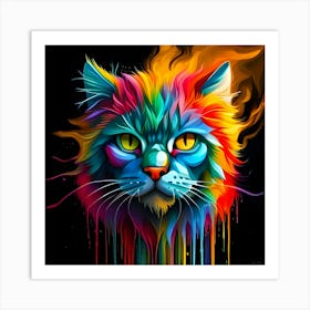 Colorful Cat 4 Art Print