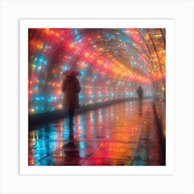 Tunnel Of Lights Art Print