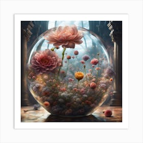 Flower in a glass bubble Art Print