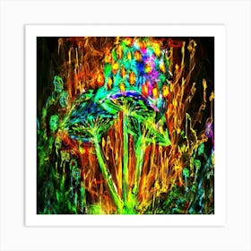 Colorful Psychedelic Mushroom Art Print