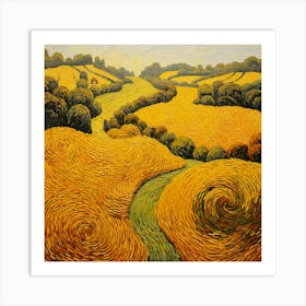 Yellow Wheat Field Art Print