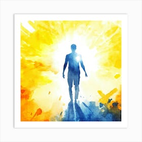 Man Walking In The Sun Art Print