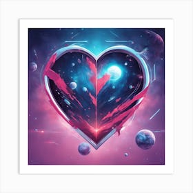 Broken Heart in Space Art Print