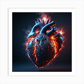 Heart In Flames Art Print