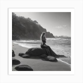 Mermaid On The Beach Art Print