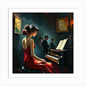 Woman At The Piano Art Print