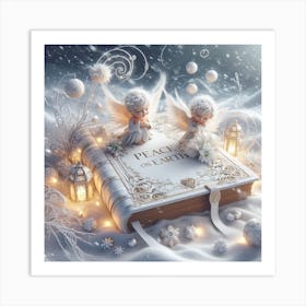 Angels On A Book 4 Art Print