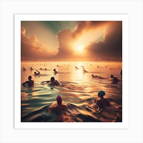 Sunrise In The Sea Art Print