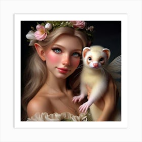 Fairy Ferret Art Print