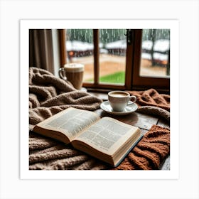 Book And Coffee On A Window Sill 1 Art Print