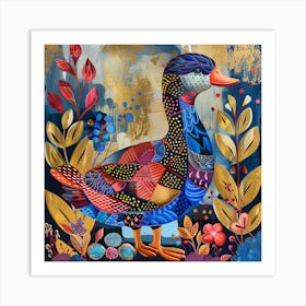 Patchwork Quilted Duck 1 Art Print