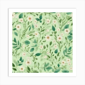 Watercolor Floral Pattern Art Print