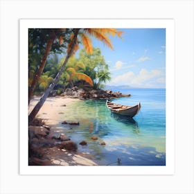 Sunny Mirage: Tropical Oasis Art Print