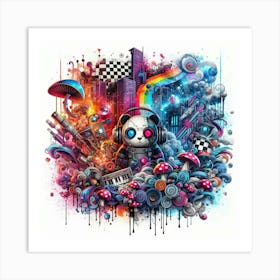 Psychedelic City 3 Art Print