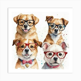 Default Dogs With Glasses Nursery Art 0 Art Print