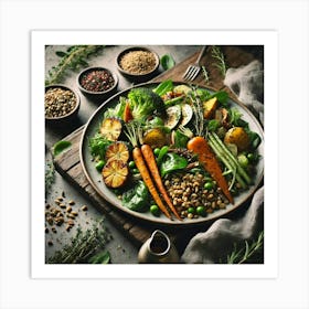 A Close Up Of A Rustic Farm To Table Dish Featurin Art Print