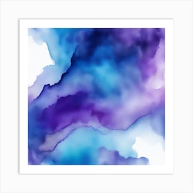 Beautiful purple pink abstract background. Drawn, hand-painted aquarelle. Wet watercolor pattern. Artistic background with copy space for design. Vivid web banner. Liquid, flow, fluid effect. 1 Art Print