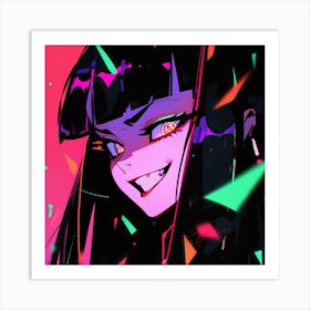 Anime Girl With Black Hair 4 Art Print