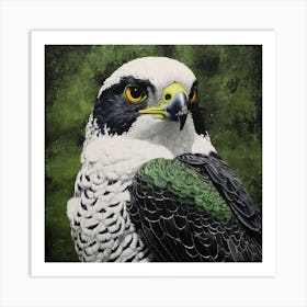 Ohara Koson Inspired Bird Painting Falcon 4 Square Art Print