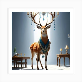 Deer In A Room Art Print