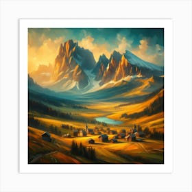 Dolomite Landscape Painting Art Print