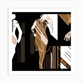 Retro Silhouettes Art Print