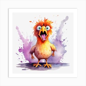 funny chicken Art Print