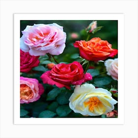 Colorful Roses Art Print