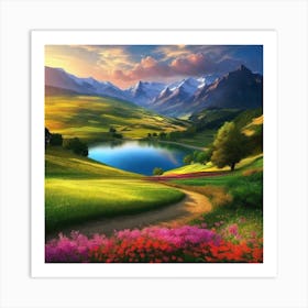 Landscape Painting 102 Art Print