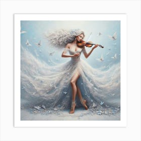 Girl With A Violin 2 Art Print