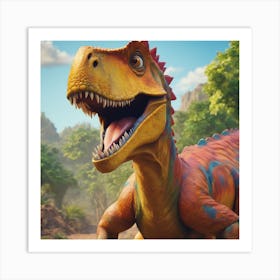 Cartoon Trex Art Print