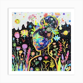 Girl In The Garden Art Print