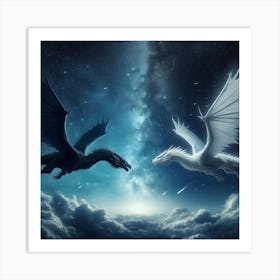 Two Majestic Dragons Art Print