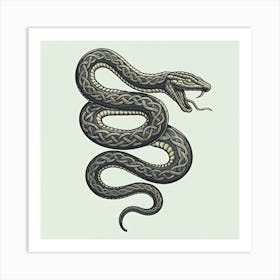 Snake On A White Background Affiche