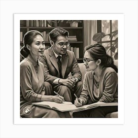 Asian Family Portrait Art Print