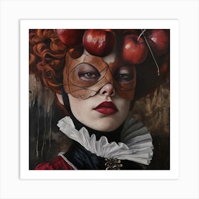 Lady With Apples Art Print