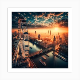 London Eye At Sunset Art Print