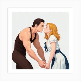 Kissing Couple 8 Art Print