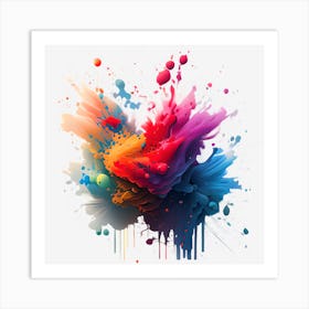 Colorful Paint Splash Art Print