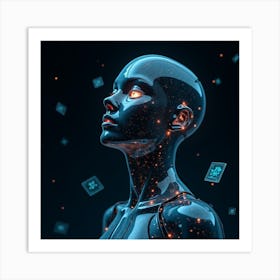 Cyborg Woman 1 Art Print