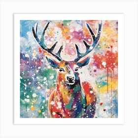 Deer Splash 1 Art Print