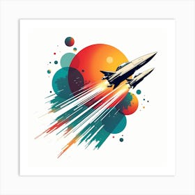 Space Rockets Art Print