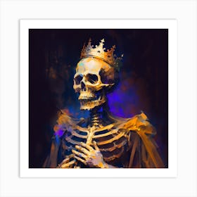 Skeleton With Crown Art Print