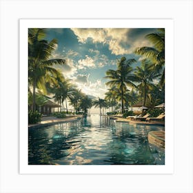 Pool At The Resort Art Print