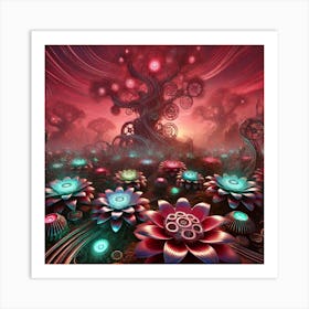 Psychedelic Flowers Art Print