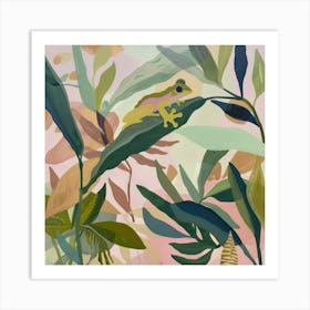 Tropical Frogs Pastel Illustration 3 Art Print