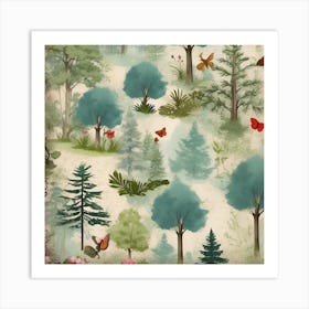 Butterflies In The Forest Art Print